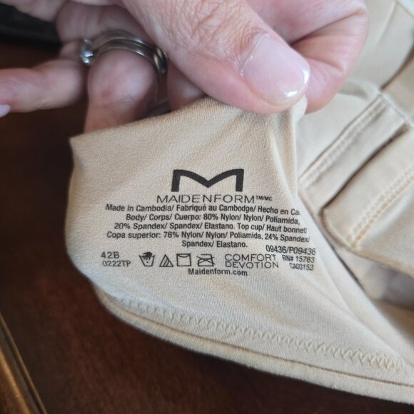 Maidenform Everyday Full Coverage 42B Tan Neutral Cushioned Underwire Bra 09436 - Picture 7 of 12